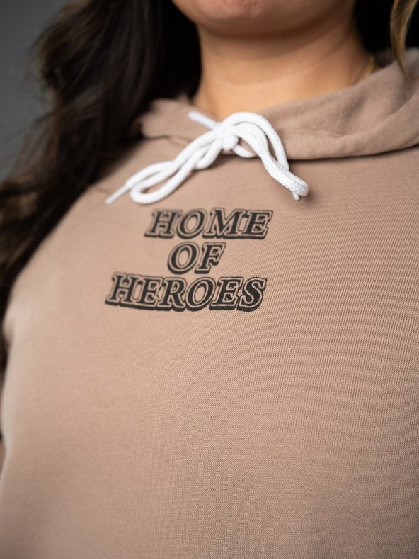 EgoDrvn Home Of Heroes Tan Hoodie (Unisex) Made To Order