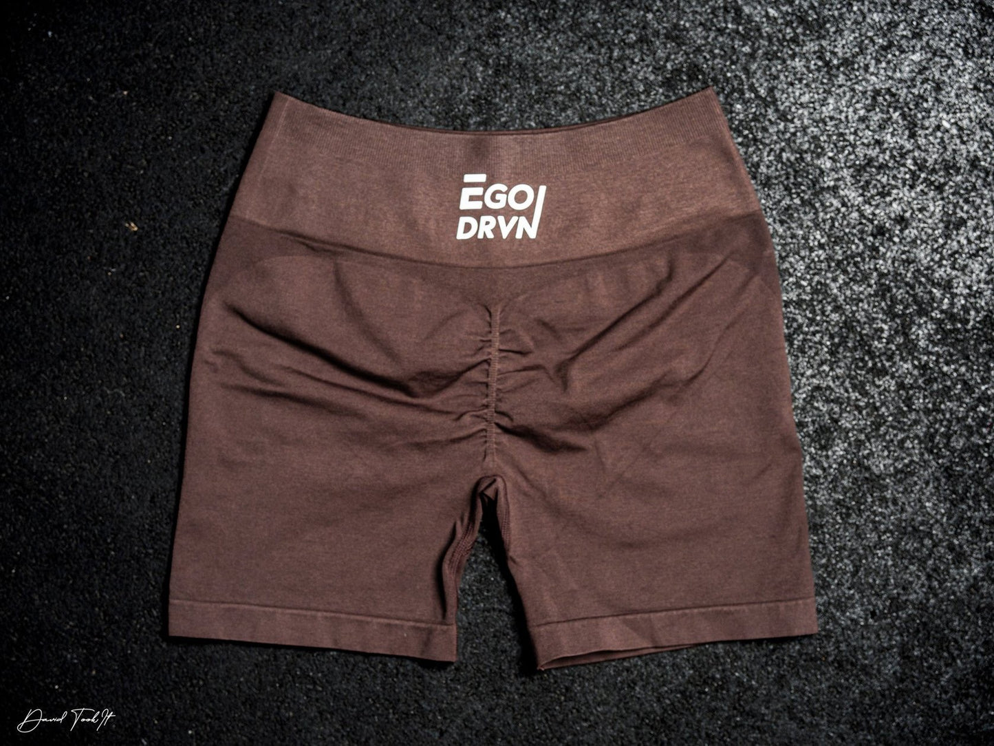 EgoDrvn Dark Brown Biker Shorts (High Waist)